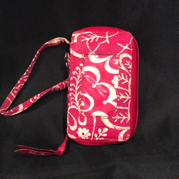 Vera Bradley Handbags - Retired Twirly Bird Pink Carry it All Wristlet